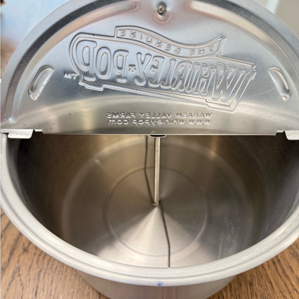 Whirley Pop popcorn maker.